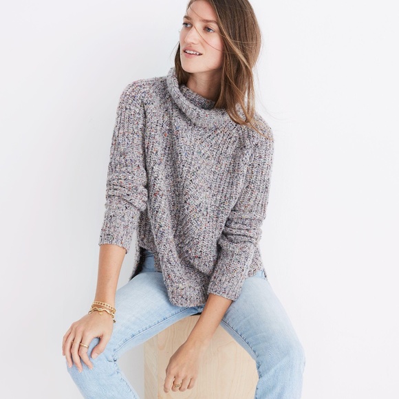 Madewell Sweaters - Madewell Women's Gray Colorfleck Turtleneck